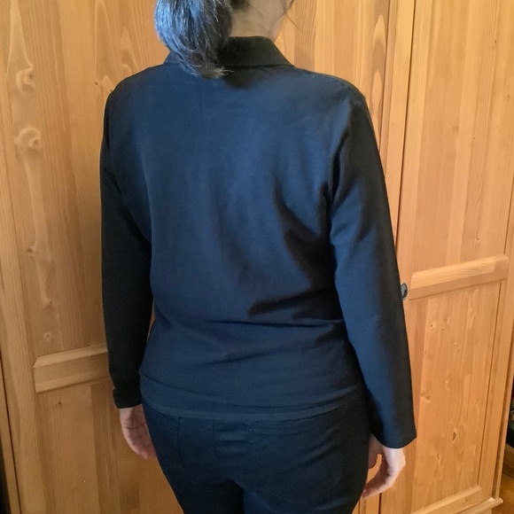 Black 3/4 zip Lacoste Long Sleeve Polo Sz 42 - Picture 6 of 8